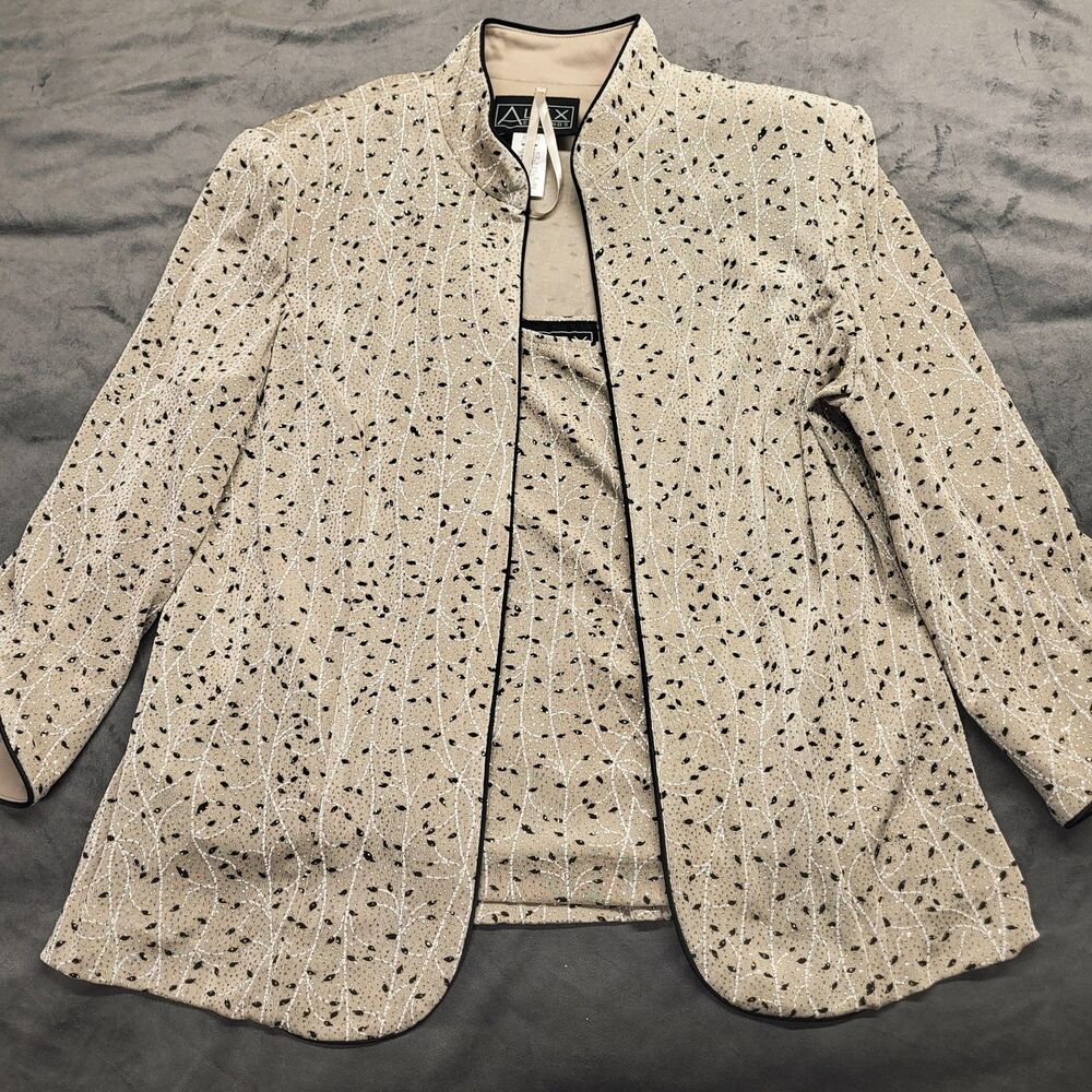 Alex Evenings Jacket Womens LG Sparkle Open Blazer Twin Set Event Cocktail